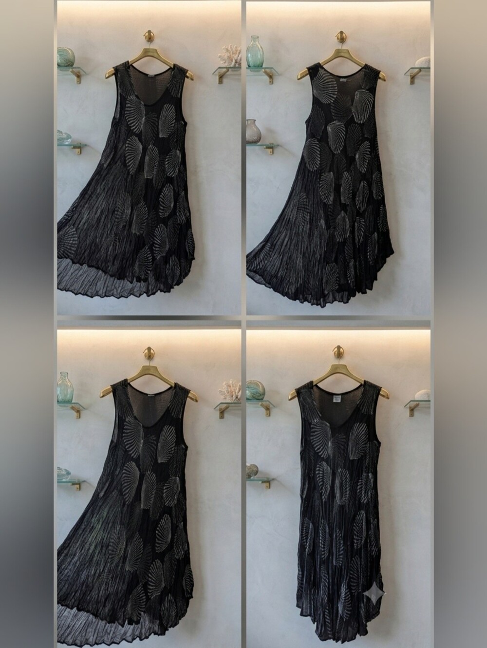 Black Sleeveless Seashell Dress